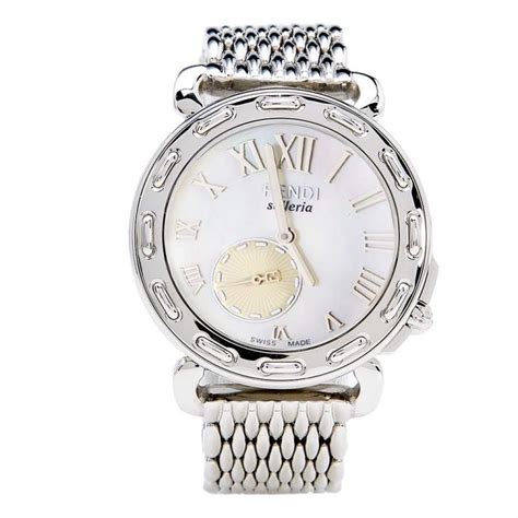 FENDI Stainless Steel Mother of Pearl 37mm 8100M Selleria 